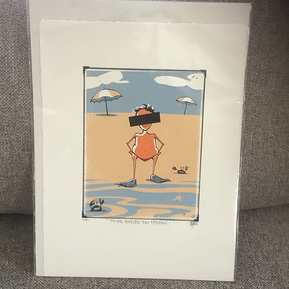 Beach Cartoon Art Print